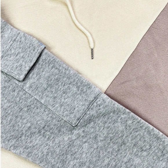 Cozy Color Block pockets Loose Fit Hoodie Sweatshirt Top - Picture 7 of 8